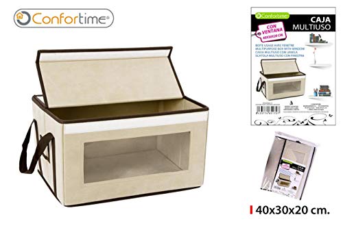 CONFORTIME Faltbare Aufbewahrungsbox + Deckel + Griff 40x30x20cm Kleidung Kleidung Wäschekorb von CONFORTIME