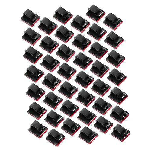 CONGARTENO 50Stücke Selbstklebende Kabelklemmen Kabelmanagement Clips für Schreibtisch PC Laptop USB Kabel Organizer für Kopfhörer Ladegeräte Praktische Halterungen von CONGARTENO