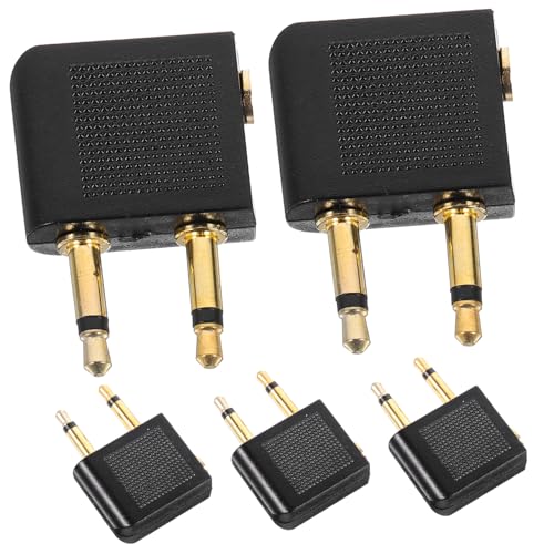 CONGARTENO 5Stücke Flugzeug Kopfhörer Adapter Dual Kompatibel mit Entertainment Systemen für Reisen Büro Zuhause Hochwertige Audioübertragung von CONGARTENO