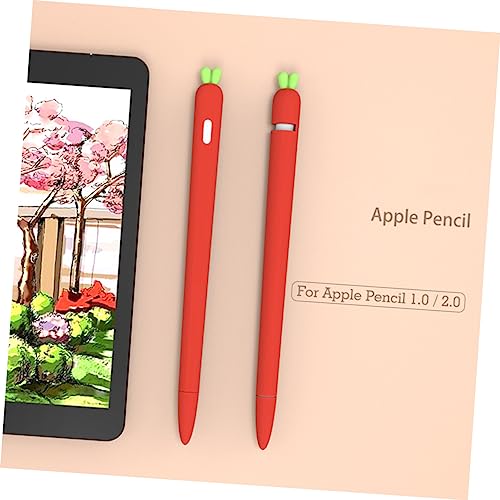 CONGARTENO Griff aus Silikon Bleistiftabdeckung Abdeckung für Stift Federmäppchen Halter für Touchscreen-Stifte Bleistifthalter Silikonhülle für Eingabestift Stiftabdeckung aus Silikon rot von CONGARTENO