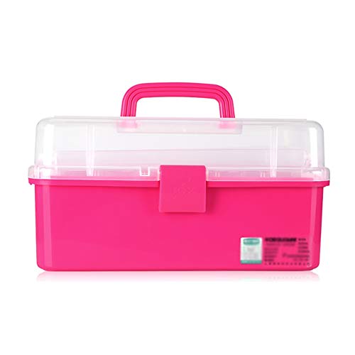 CONGRUI 3-lagige Kunst-Werkzeugbox, multifunktionale Bilderbox, Studenten, Malerei, Nägel, Hardware-Box (Rosa, 22,5 x 14,2 x 13 cm) von CONGRUI