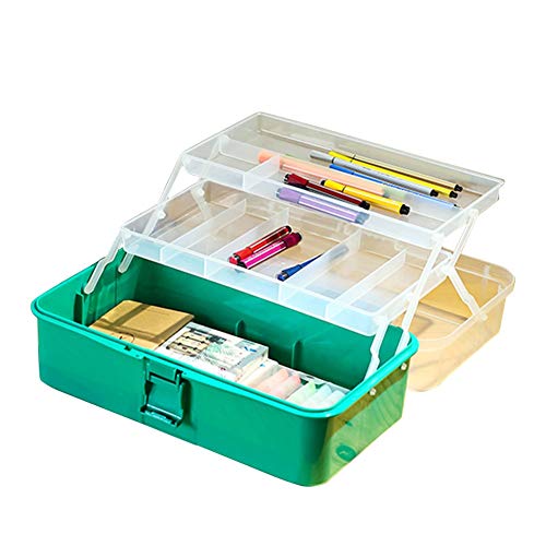 CONGRUI Art Toolbox, Bilderbox, Malerei, Schreibwaren, Aufbewahrung, Werkzeugkasten, Künstler, Studenten (Grün, 26,5 x 16 x 13 cm) von CONGRUI