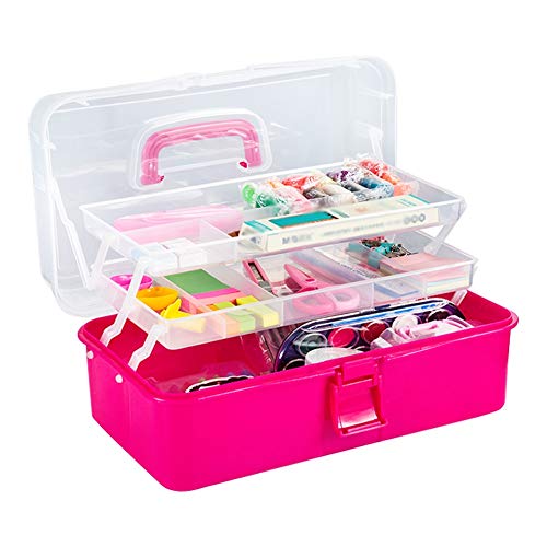 CONGRUI Art Toolbox, Bilderbox, Malerei, Schreibwaren, Aufbewahrungsbox, Künstler, Studenten (Rosa, 37 x 22 x 17 cm) von CONGRUI