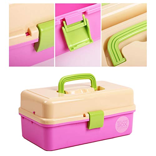 CONGRUI Art Toolbox Aufbewahrungsbox für Künstler, Malerei, Medizin, 32,8 x 19,8 x 15 cm, Rosa von CONGRUI