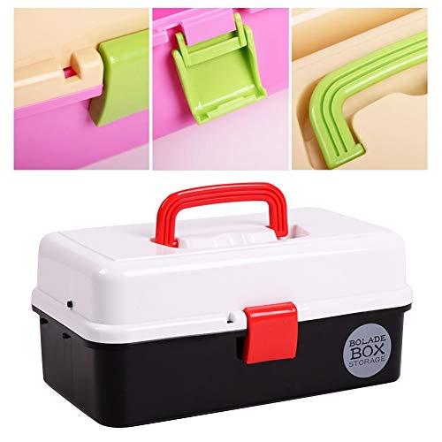 CONGRUI Art Toolbox Aufbewahrungsbox für Künstler, Malerei, Medizin, 32,8 x 19,8 x 15 cm, Schwarz von CONGRUI