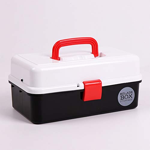 CONGRUI Art Toolbox Multifunktions-Bilderbox, 3-lagig, tragbar, Malzubehör, Studenten, Maniküre-Box, 32,8 x 19,8 x 15 cm (schwarz) von CONGRUI