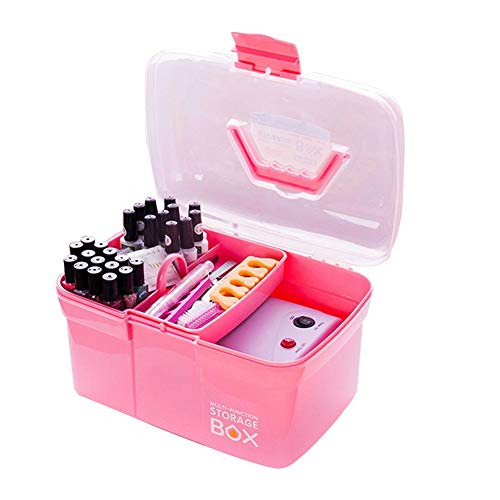 CONGRUI Aufbewahrungsbox, Federmäppchen, Medizinbox, Kosmetik-Aufbewahrung, Baustein-Aufbewahrung, 31 x 20 x 20 cm (Rosa) von CONGRUI