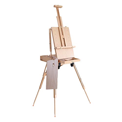 CONGRUI Caballete De Pintura Herren Staffelei Tragbare Staffelei Box für Malerei Künstler Ölfarbe Ständer Holz Staffelei Box Malerei Zubehör (Beige) von CONGRUI