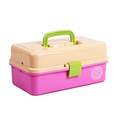 CONGRUI Federmäppchen, 3-lagig, tragbar, Malzubehör, für Studenten, Maniküre-Box, 32,8 x 19,8 x 15 cm (Rosa) von CONGRUI