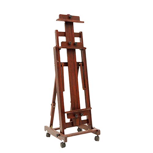 CONGRUI Große Staffelei aus Massivholz mit Rad, flach, doppelte Verwendung, Ölstaffelei, Standdisplay bei Hochzeiten (Braun, Staffelei) von CONGRUI