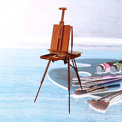 CONGRUI Malerständer, Kunstbedarf, Staffelei auf Rädern, faltbare Skizzenbox, faltbar, 2-in-1, Kunststudio-Staffelei (Beige) von CONGRUI