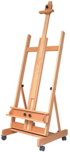 CONGRUI Ölstaffelei aus Holz mit Rad, Zeichenbrett, Werbeschläge, Präsentationsständer, Studio-Staffelei (C) von CONGRUI