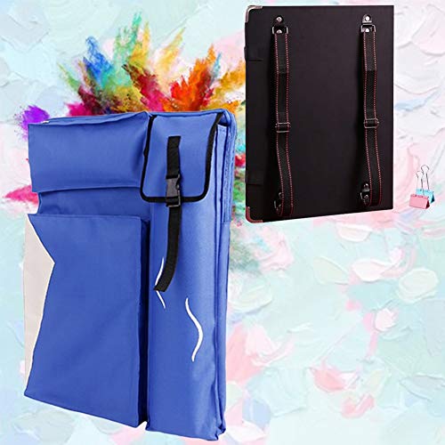 CONGRUI Staffelei-Ständer, Künstler-Malset mit Aluminium-Staffelei, Zubehör, große Kapazität, Staffeleien, Rucksack (Blau, Canvas-Tasche und Skizzenblock) von CONGRUI