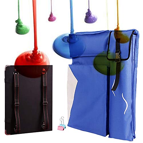 CONGRUI Staffelei-Ständer für Bilderrahmen, Staffelei, Ständer für Flipcharts, große Kapazität, Staffeleien, Rucksack (Blau, Canvas-Tasche und Skizzenblock) von CONGRUI