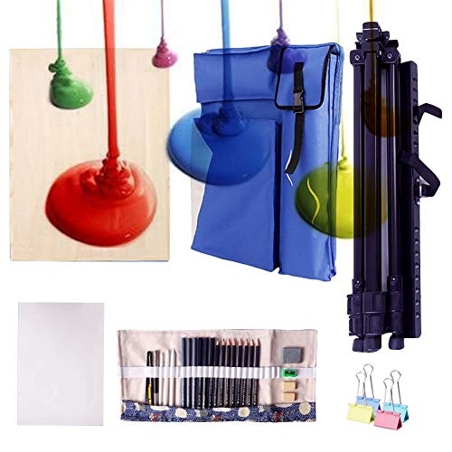 CONGRUI Staffelei-Ständer für Bilderrahmen, Staffelei-Ständer für Flipcharts, große Kapazität, Staffeleien, Rucksack (Blau, Staffelei-Set) von CONGRUI