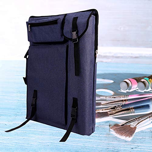 CONGRUI Staffelei-Ständer für Präsentationen, Kunsttafeln, Taschen, große Kapazität, Staffelei, Rucksack, Künstler, Loft-Staffelei (Dunkelblau, Leinentasche) von CONGRUI