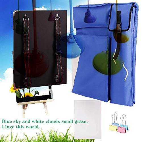CONGRUI Staffelei-Tasche, tragbar, verstellbar, Aluminium, Kunststaffelei, Malstaffelei, Ständer, große Kapazität, Staffelei, Rucksack (Blau, Canvas-Tasche und Staffelei) von CONGRUI