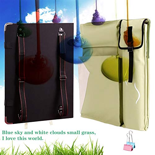 CONGRUI Staffelei-Tasche, tragbar, verstellbar, Aluminium, Kunststaffelei, Malstaffelei, Ständer, große Kapazität, Staffeleien, Rucksack (Grün, Canvas-Tasche und Skizzenblock) von CONGRUI