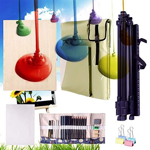 CONGRUI Staffelei-Tasche, tragbar, verstellbar, Aluminium, Staffelei, Ständer, große Kapazität, Staffelei, Rucksack (Grün, Staffelei-Set) von CONGRUI