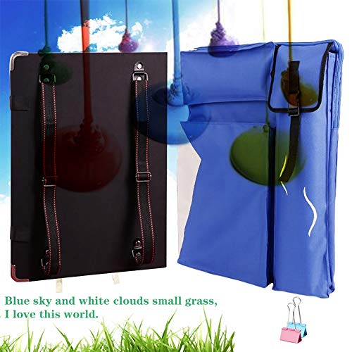 CONGRUI Staffelei-Tasche, tragbar, verstellbar, Aluminium-Staffelei, Ständer, große Kapazität, Staffeleien, Rucksack (Blau, Canvas-Tasche und Skizzenblock) von CONGRUI