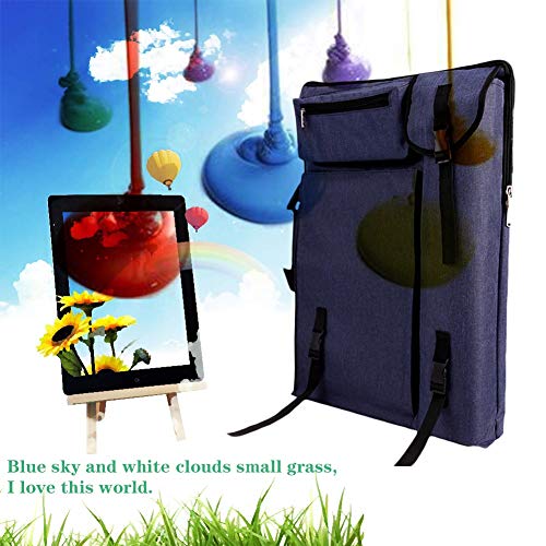 CONGRUI Staffelei-Tasche, tragbar, verstellbar, Aluminium-Staffelei, Ständer, große Kapazität, Staffeleien, Rucksack (Dunkelblau, Canvas-Tasche) von CONGRUI