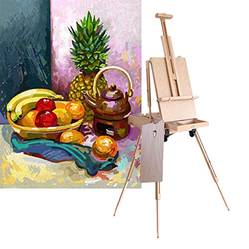 CONGRUI Staffelei auf Rädern für Klassenzimmer, Studio, Staffelei mit offener Box, Staffelei zum Bemalen (Beige) von CONGRUI