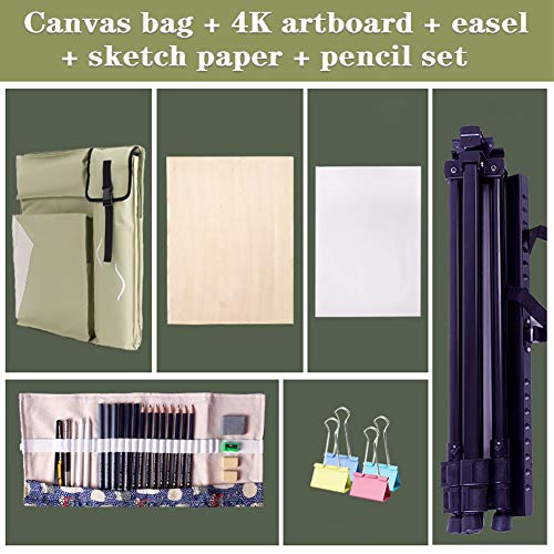 CONGRUI Staffelei für Klassenzimmer, Staffelei zum Bemalen, Halter, Staffelei, Outdoor, leicht, Aluminium, Feldstaffelei (grün) von CONGRUI