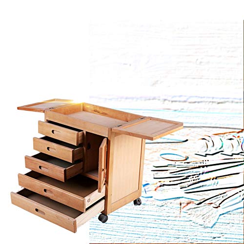 CONGRUI Staffelei für Künstler, Malwagen, Staffelei mit Papierrolle und Zubehör, Staffelei, Kunstbox (5 Ebenen) von CONGRUI