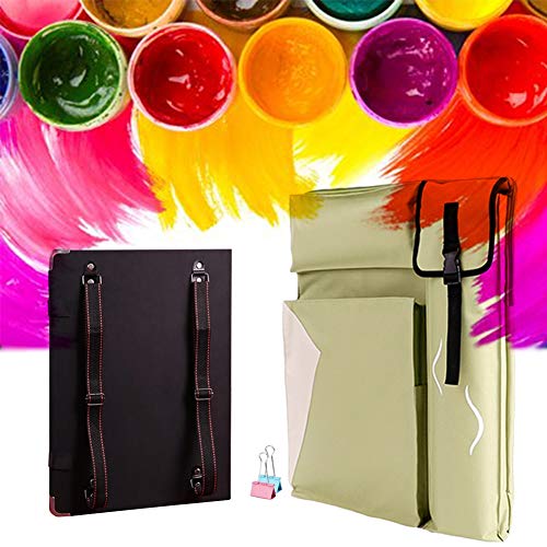CONGRUI Staffelei mit großem Fassungsvermögen, leichte Aluminium-Staffelei, ideal für den Bodengebrauch, Tragetasche (grün, Canvas-Tasche und Skizzenblock) von CONGRUI