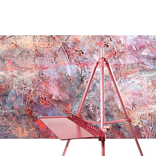 CONGRUI Stativ-Staffelei aus Aluminium, höhenverstellbar, tragbar für Bodenzeichnungen (Rosa) von CONGRUI