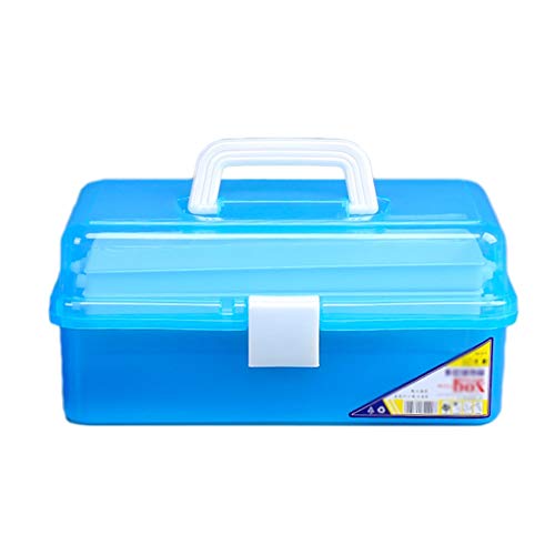 CONGRUI Toolbox Tragbare Aufbewahrungsbox, 3 Ebenen, verstellbar, für Make-up, Medizin, Malerei, Werkzeugkasten, Kunststoff, Blau CONGRUI Toolbox Tragbare Aufbewahrungsbox, 3 Ebenen, verstellbar, für Make-up, Medizin, Malerei, Werkzeugkasten, Kunststoff, Blau von CONGRUI