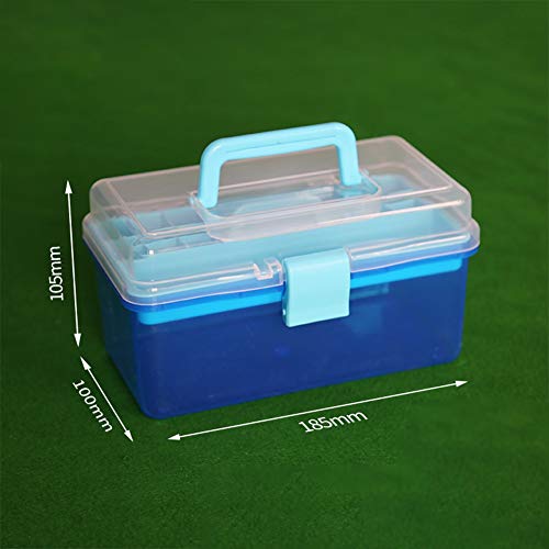CONGRUI Toolbox für Schüler, Kinder, Malerei, Kunststoff, 2-lagig, 18,5 x 10 x 10,5 cm, Blau von CONGRUI