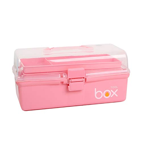 CONGRUI Tragbare Aufbewahrungsbox mit 3 Fächern, freischwingend, verstellbare Fächer, Farbbox, Rosa, 30,5 x 18 x 15 cm CONGRUI Tragbare Aufbewahrungsbox mit 3 Fächern, freischwingend, verstellbare Fächer, Farbbox, Rosa, 30,5 x 18 x 15 cm von CONGRUI