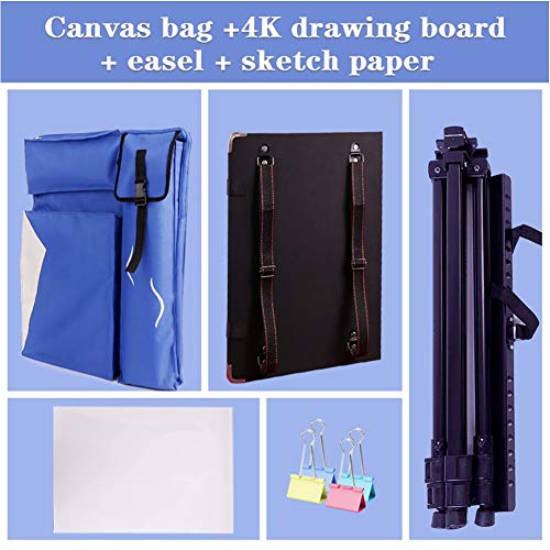 CONGRUI Verstärkter Künstlerstaffelei-Staffelei, Ständer, Kunstmalerei-Kits, Aluminium-Staffelei (blau) von CONGRUI