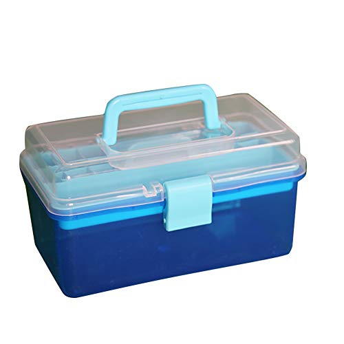 CONGRUI Verstellbare, platzsparende Medizin-Box, Malwerkzeugkasten, 2-lagig, 18,5 x 10 x 10,5 cm, Blau CONGRUI Verstellbare, platzsparende Medizin-Box, Malwerkzeugkasten, 2-lagig, 18,5 x 10 x 10,5 cm, Blau von CONGRUI