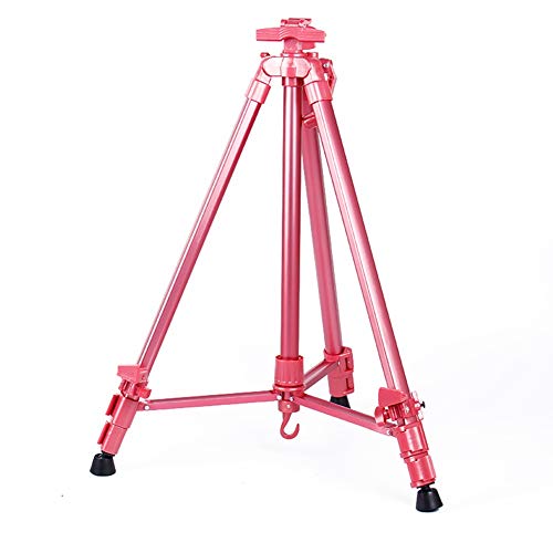 CONGRUI Zusammenklappbare Aluminium-Staffelei mit Tragetasche für Künstler, Skizzieren, Malen, Kunstbedarf (Rosa) von CONGRUI