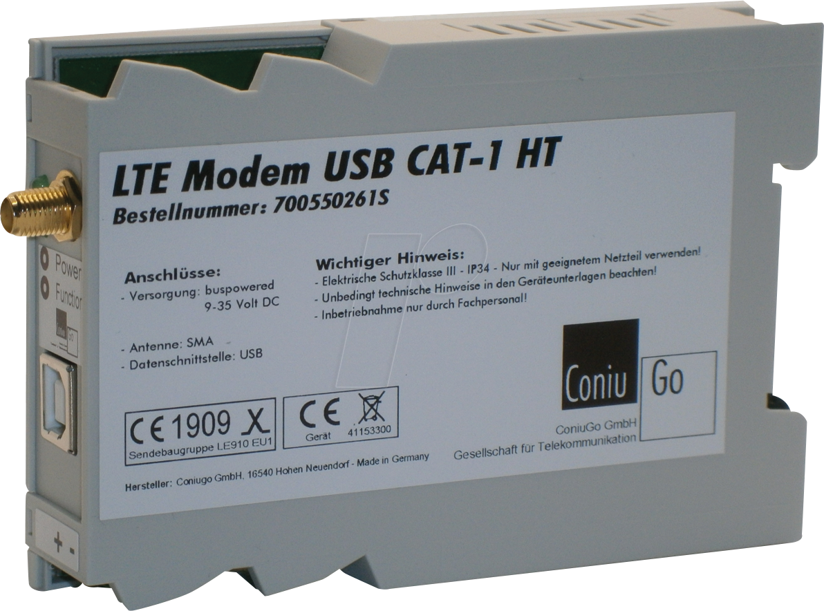 CONIU 700550261S - LTE Modem USB dualpowered Hutschiene CAT 1 von CONIUGO