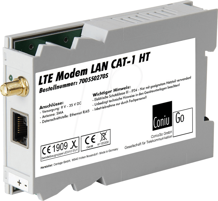 CONIU 700550270S - LTE Modem LAN Hutschiene CAT 1 von CONIUGO