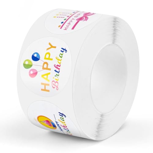 CONJURAIDE 500 Stück Happy Birthday Sticker, 25mm Rund Sticker Geburtstag Aufkleber Geburtstag Geburtstagssticker Party Dekoration Geburtstagsparty Zubehör Aufkleber für Geschenk CONJURAIDE 500 Stück Happy Birthday Sticker, 25mm Rund Sticker Geburtstag Aufkleber Geburtstag Geburtstagssticker Party Dekoration Geburtstagsparty Zubehör Aufkleber für Geschenk von CONJURAIDE
