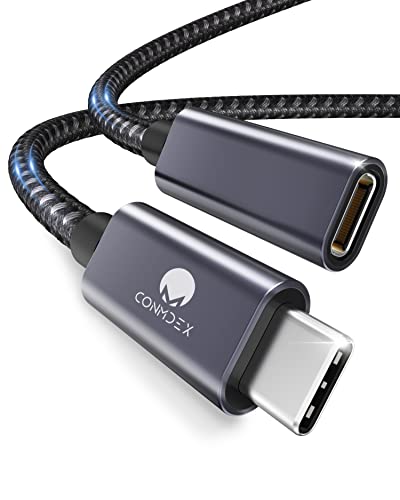 CONMDEX USB C Verlängerung 0.3m USB 3.2 Kabel TypC Stecker auf Buchse Verlängerungskabel 10Gbit/s,5A/100W,4K Video/Audio Sync-Extender Kompatibel mit PSVR2,M1 M2 Max MacBook,Galaxy S23/S22,Pad Mini von CONMDEX