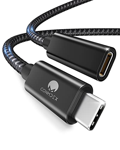 CONMDEX USB C Verlängerung 1,5m USB 3.2 Kabel TypC Stecker auf Buchse Verlängerungskabel 10Gbit/s,5A/100W,4K Video/Audio Sync-Extender Kompatibel mit PSVR2,M1 M2 Max MacBook,Galaxy S23/S22,Schwarz von CONMDEX