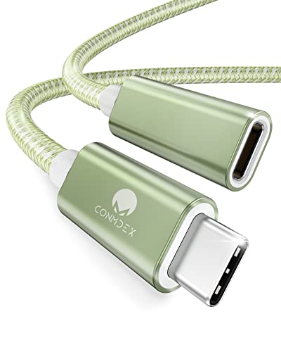 CONMDEX USB C Verlängerungskabel Stecker auf Buchse Kabel USB 3.2 Datenladekabel 10Gbp,20V5A/100W Unterstützung 4K Video/Audio Verlängerungskabel Kompatibel mit M1 M2 MacBok,Galaxy S23/22,Pad Pro Grün von CONMDEX