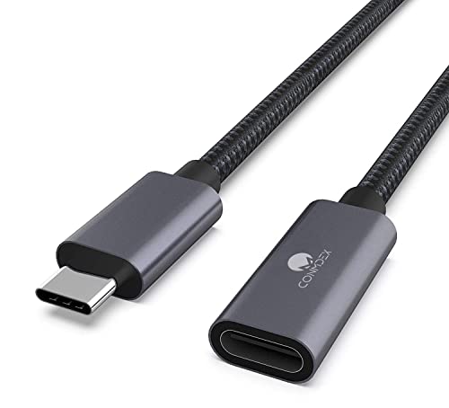 USB C Verlängerung 1m CONMDEX Typ C Stecker auf Buchse Verlängerungskabel USB 3.2 Kabel (10Gbit/s),5A/100W Laden,4K Video Datenkabel Kompatibel mit PSVR2,M1 M2 Max MacBook,Galaxy S23/S22,Dell XPS Grau von CONMDEX