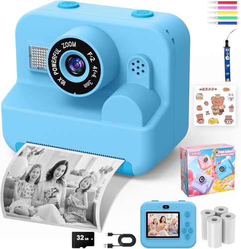 CONMRO Sofortige Kinderkamera – 1080P 2,4 Zoll Selfie-Kamera für Kinder mit Druckpapier und 32 GB Karte, Spielzeug für Weihnachten Jungen und Mädchen 3-12 Jahre - 02 CONMRO Sofortige Kinderkamera – 1080P 2,4 Zoll Selfie-Kamera für Kinder mit Druckpapier und 32 GB Karte, Spielzeug für Weihnachten Jungen und Mädchen 3-12 Jahre - 02 von CONMRO