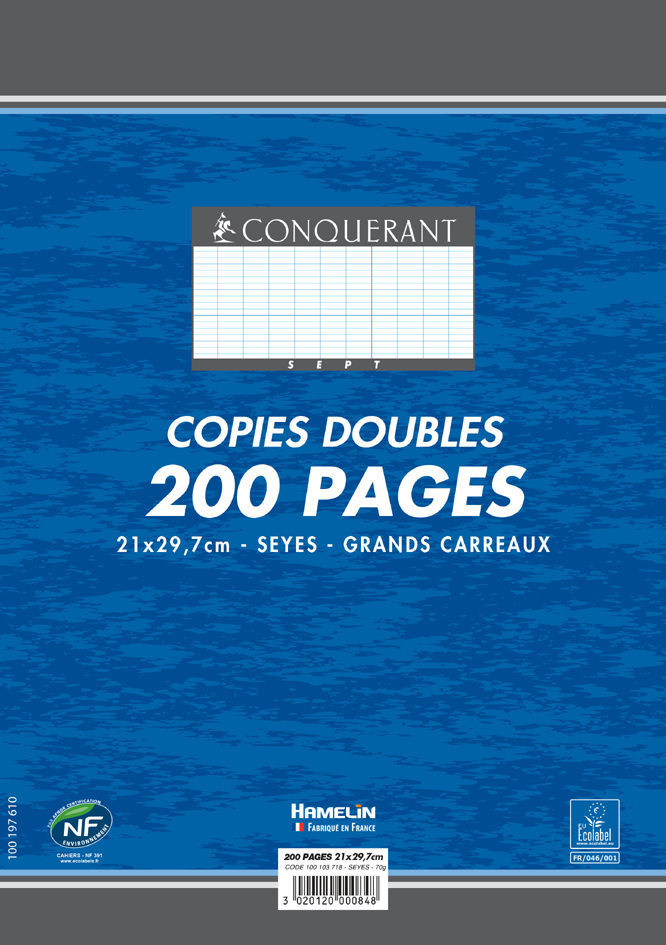 CONQUERANT Sept Kanzleipapier, DIN A4, SEYES, 100 Blatt von CONQUÉRANT SEPT