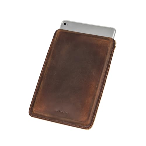 CONTACT'S FAMILY Hülle für iPad mini 7/6, iPad mini 2019 Tasche, Tablet-Hülle aus Leder für 7.9/8.3 Zoll (Vertikales Modell)(Kaffee) von CONTACT'S FAMILY