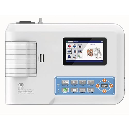 CONTEC - ECG 300G VET - 3 Kanäle mit Display, erkennt 12 Ableitungssignale mit Thermodrucksystem, 80650 von CONTEC