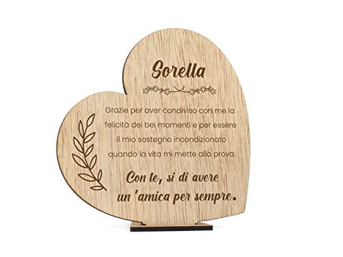 CONTRAXT Biglietto auguri in legno per Sorella. Regalo originale per sorella Cartolina d'auguri per una sorella Idee regalo per una sorella Cartolina Sorella in legno (Sorella) von CONTRAXT