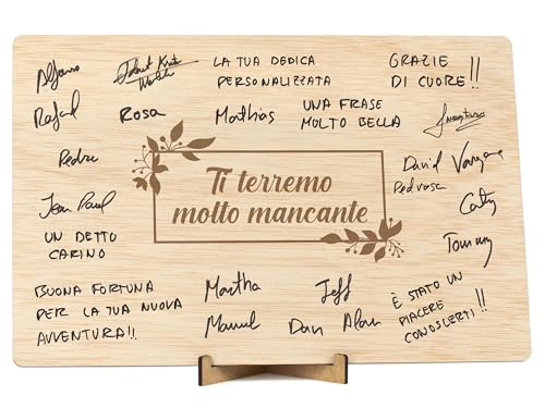 CONTRAXT Biglietto di Addio o Libro delle Firme in Legno. Dettaglio Originale per Addio a Colleghi di Lavoro, Capi, Insegnanti, Maestre, Fine Corso, Lauree, Amiche (Addio) von CONTRAXT