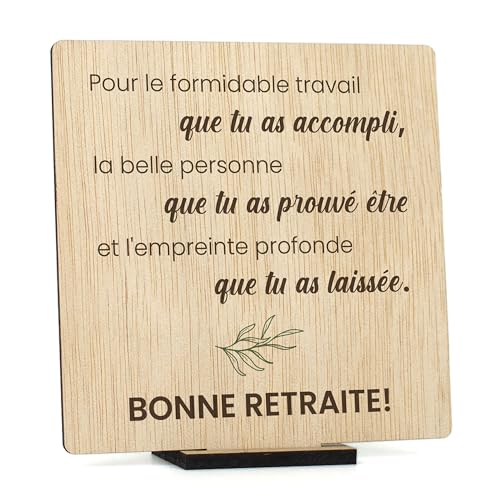 CONTRAXT Carte de retraite originale en bois. Cadeaux uniques pour la retraite pour hommes et femmes, collègues, chefs, amis, enseignants (Retraite) von CONTRAXT